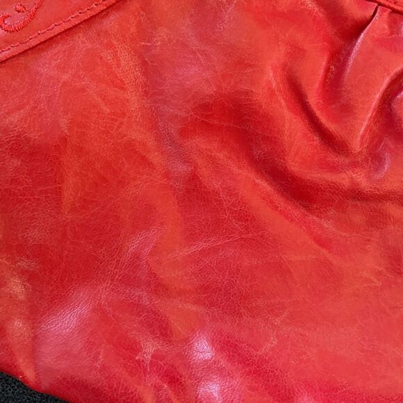 Red Clutch Embroidered Faux Leather Women Pouch Bag Handbag Soft Purse Party - Picture 11 of 12